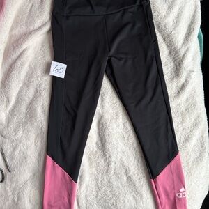 adidas Black and Pink Colorblock Leggings